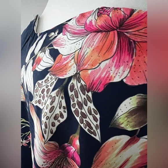 Ebby and I navy tropical Dress Blue size 6 NWT - Picture 4 of 15